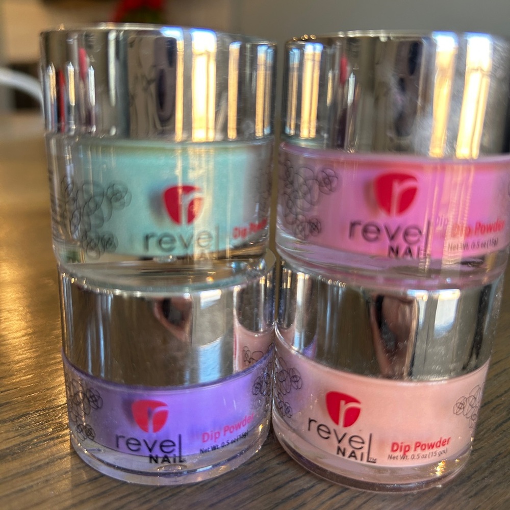 Revel Nail Dip Powder Collection - Pink, Purple, Blue, Cream